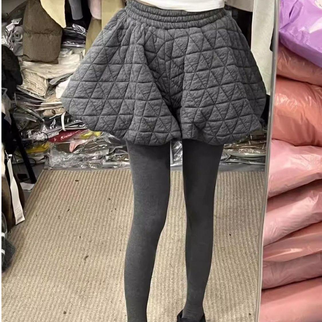 Korean Style Elegant Floral Lantern Skirt: Versatile, Slimming, and Casual L