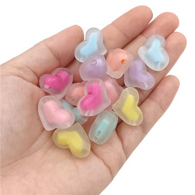 Materiali fai da te in acrilico fatti a mano, pendenti per la creazione di gioielli, perline a forma di zucca/cuore di pesca, Corespun, 10 pezzi, trasparenti/opachi