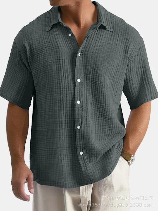 Men S Loose Casual Short Sleeve Summer Shirt S