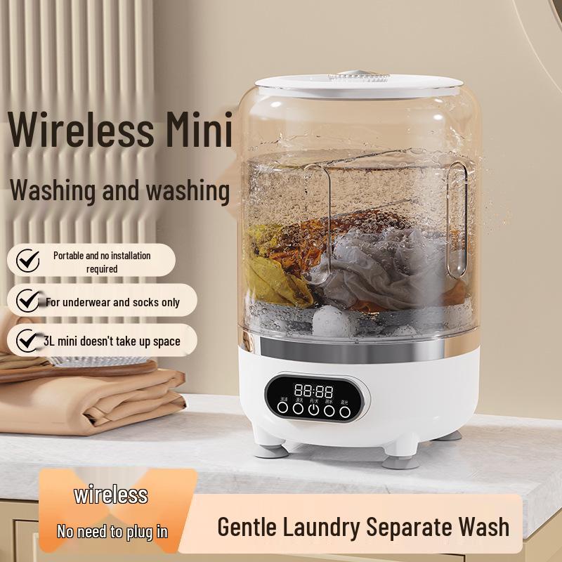 Portable Mini Wireless Washing Machine for Travel and Dorms