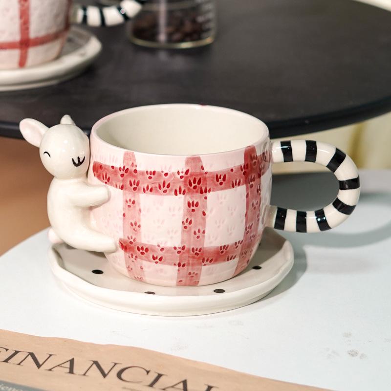3D Koala Ceramic Coffee Mug with Handle: Hand-Painted, Beautiful Design for Couples