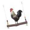 Natural Wood Handmade Pet Chicken Cage Hanging Swing Toy For Hens Cock Macaw Chew Training Toys SuppliesChicken Swing