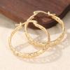 Vintage Golden Plated Hand- Carved Hollow Hoop Earrings for Women  Classic Daily Banquet Jewelry Accessories Crafts Gifts