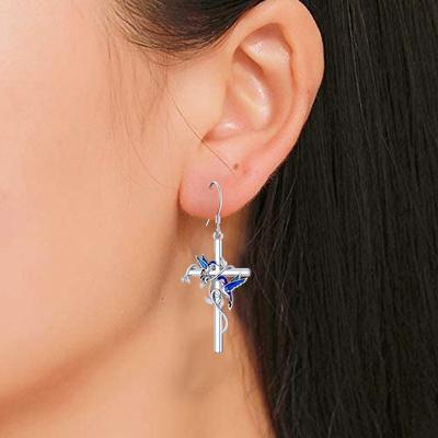 Fashion Holiday Birthday Graduation Party Gift Cross Earrings Elegant Ear Jewelry Hummingbird Decor Pendant Fashion Decorative Accessories