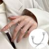 Exquisiter offener Goldring: Japanischer & Koreanischer Stil, Dünnes Band mit Diamanten besetzt, Stapelbarer & Eleganter Fingerschmuck