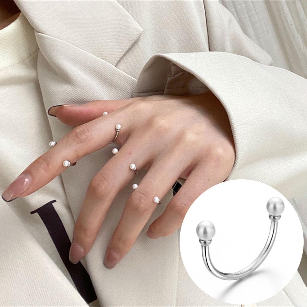 Exquisiter offener Goldring: Japanischer & Koreanischer Stil, Dünnes Band mit Diamanten besetzt, Stapelbarer & Eleganter Fingerschmuck