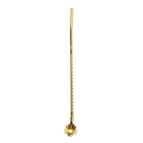 Yousheng Sakura Straw Spoon, 304 Stainless Steel Straw for Coffee Stirring, Reusable Drinking Straw for Juice Milk Tea