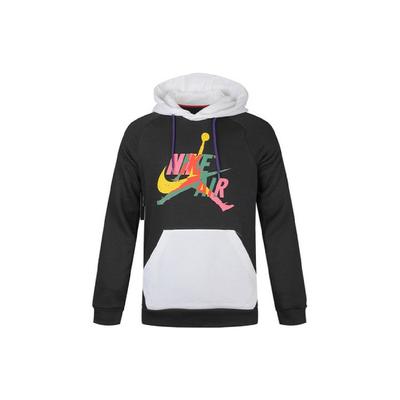 Jordan Moletom com Capuz Fleece Colorblock Estampado Logo Air Jumpman Masculino Preto CU1556-010