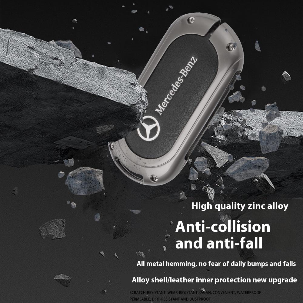 Hot Car Sticker Car Zinc Alloy Key Case Bag Metal Key Shell For Mercedes-Benz AMG C-Class S-Class GLC EQE EQS W223 X254 V297 V29