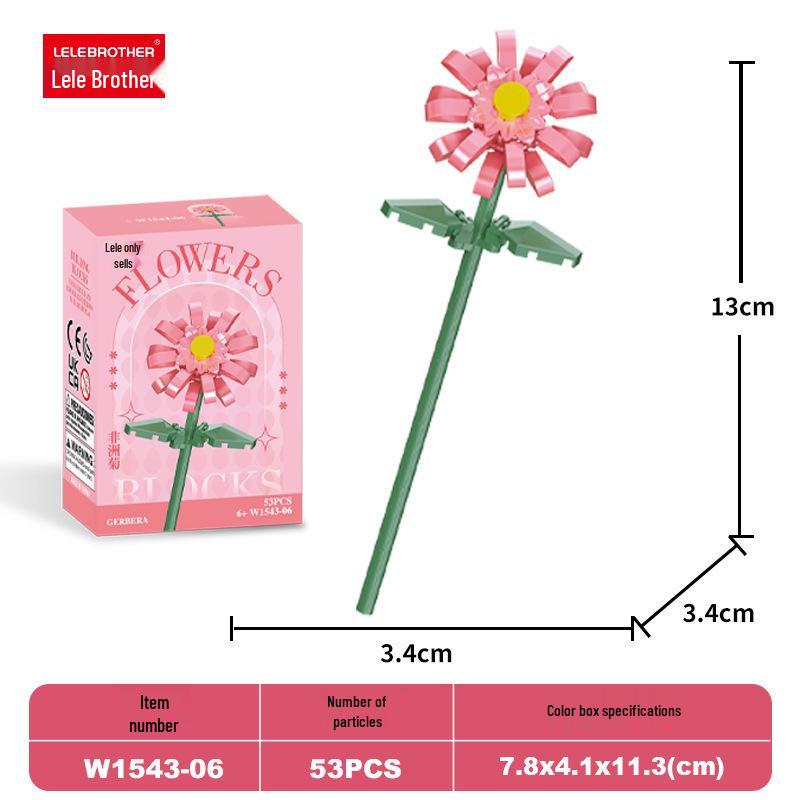Lele Brothers Fresh Flowers Building Blocks Puzzle Toy for Girls