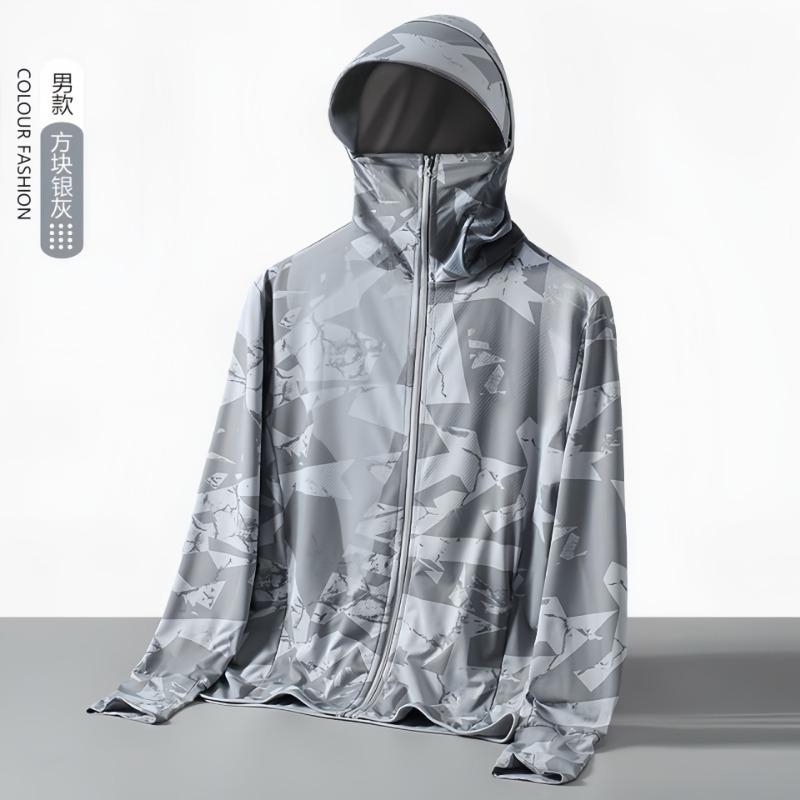 

2025 Осень Зима Тонкий Ледяной Шелк Одежда для Защиты от Солнца для Мужской Одежды для Рыбалки на Открытом Воздухе, Велоспорта, Защиты от Солнца, Тонкое Пальто L серый