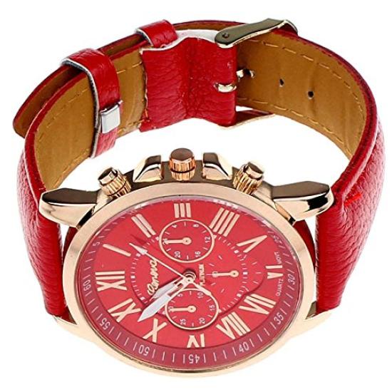 ZooooM ROMAN LUXURY Chronograph Analog Watch with Round Design and Original Cross Detail, Faux Leather Strap, Fashion Accessory for Formal, Casual,