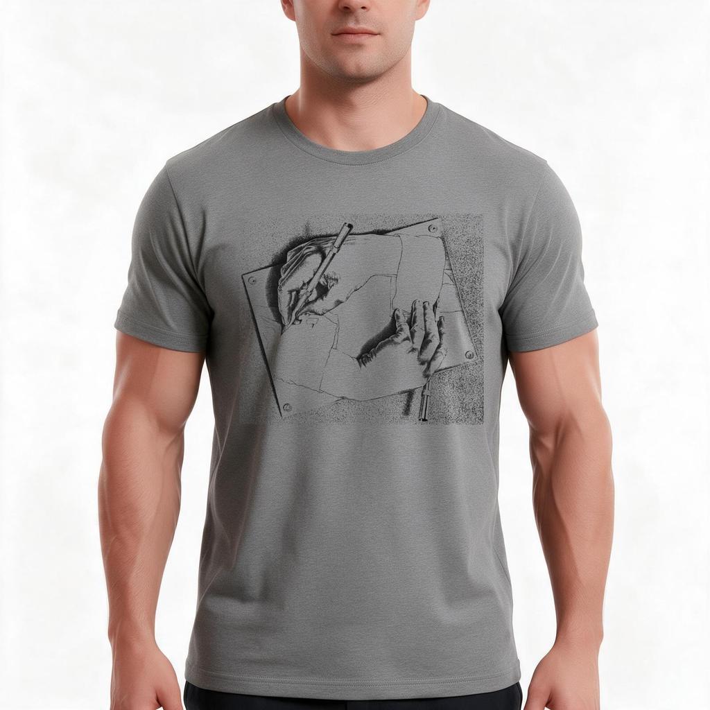 Souvenir From Netherlands Eschers Hands Tshirt Summer Casual Cotton Tee Oversized Streetwear Tops Vintage Graphic Print