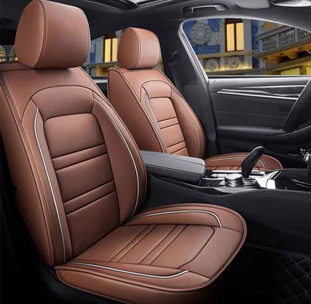 Universal 5-Seat PU Leather Car Seat Covers Full set Front Rear Seat Cushion Anti-scratch Protection Four Season
