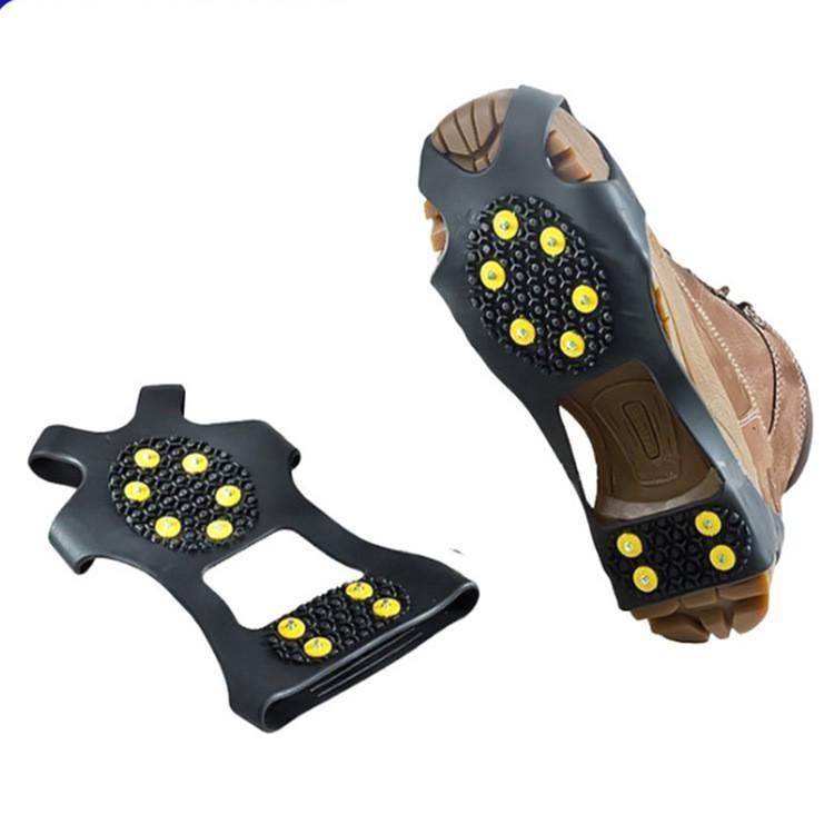 Black Silicone Ice Cleats for Outdoor Rock Climbing - Anti-Slip, High Elasticity Winter Shoe Covers