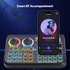 Btuty Soundboard Audio Mixer Live Sound Card with Dynamic LED Colorful Lights, BT Wireless, Plug and Play, One-Click Noise Reduction, Rechargeable for