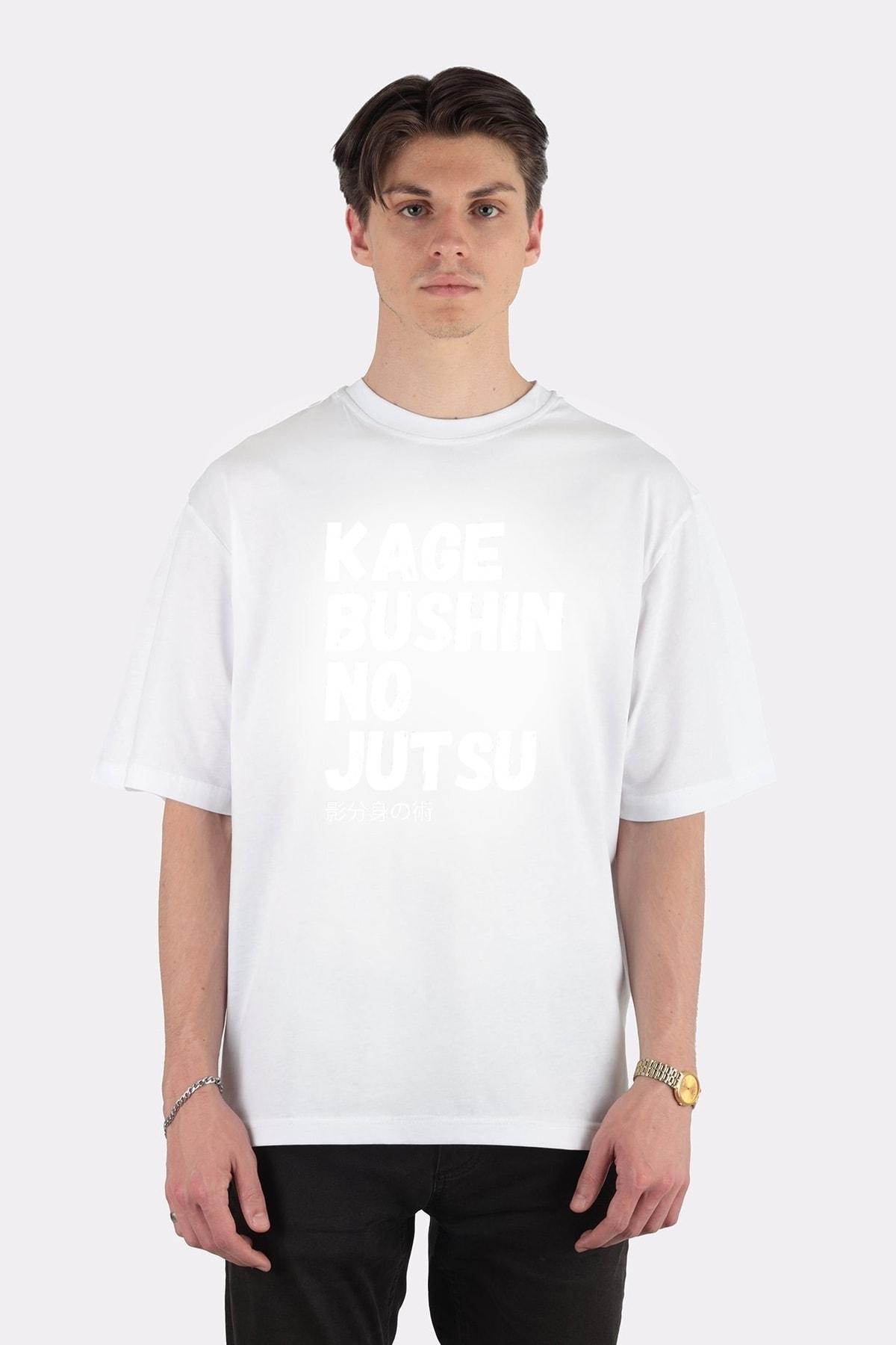 

Белая футболка унисекс оверсайз Kage Bushin No Jutsu