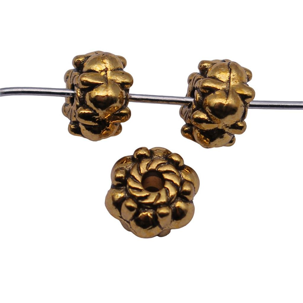 Multi Color Flower Edge Spacer Beads Metal Charms For Jewelry Making Accessories