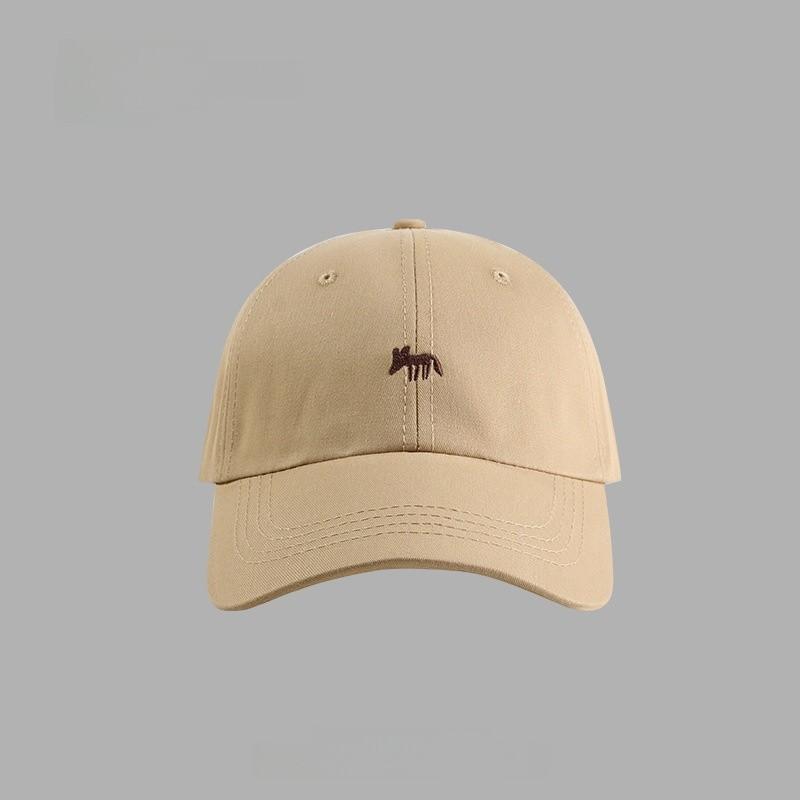Small Fox Embroidered Baseball Cap With Sun Protection For Outdoor Activities