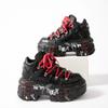 Retro Spanish Tank Sole Metal Platform Small Leather Dark Punk Muffin Bottom Street Shot Heightening Single Shoes