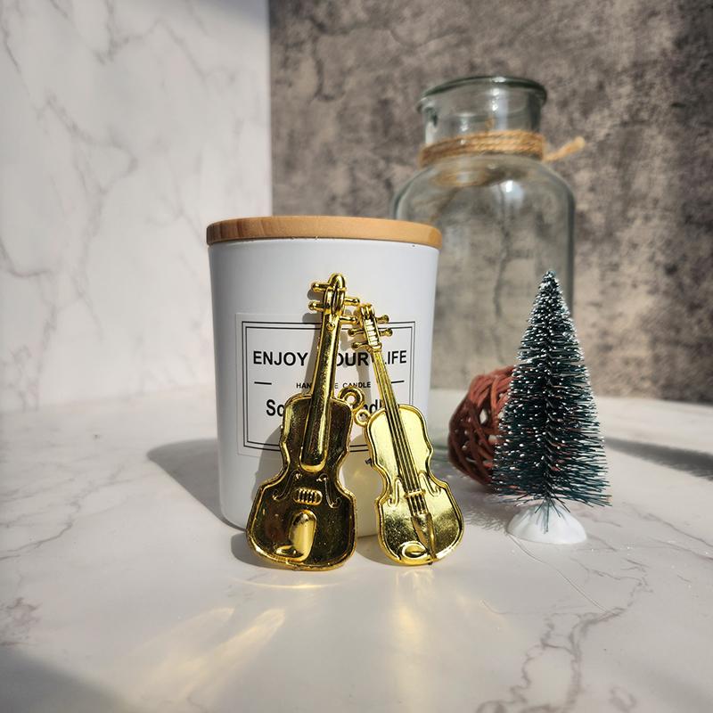 6/12PCS Random Mix Style Gold Color Musical Instrument Ornament Landscape Arrangement Photography Prop Home Store Decoration ZYF