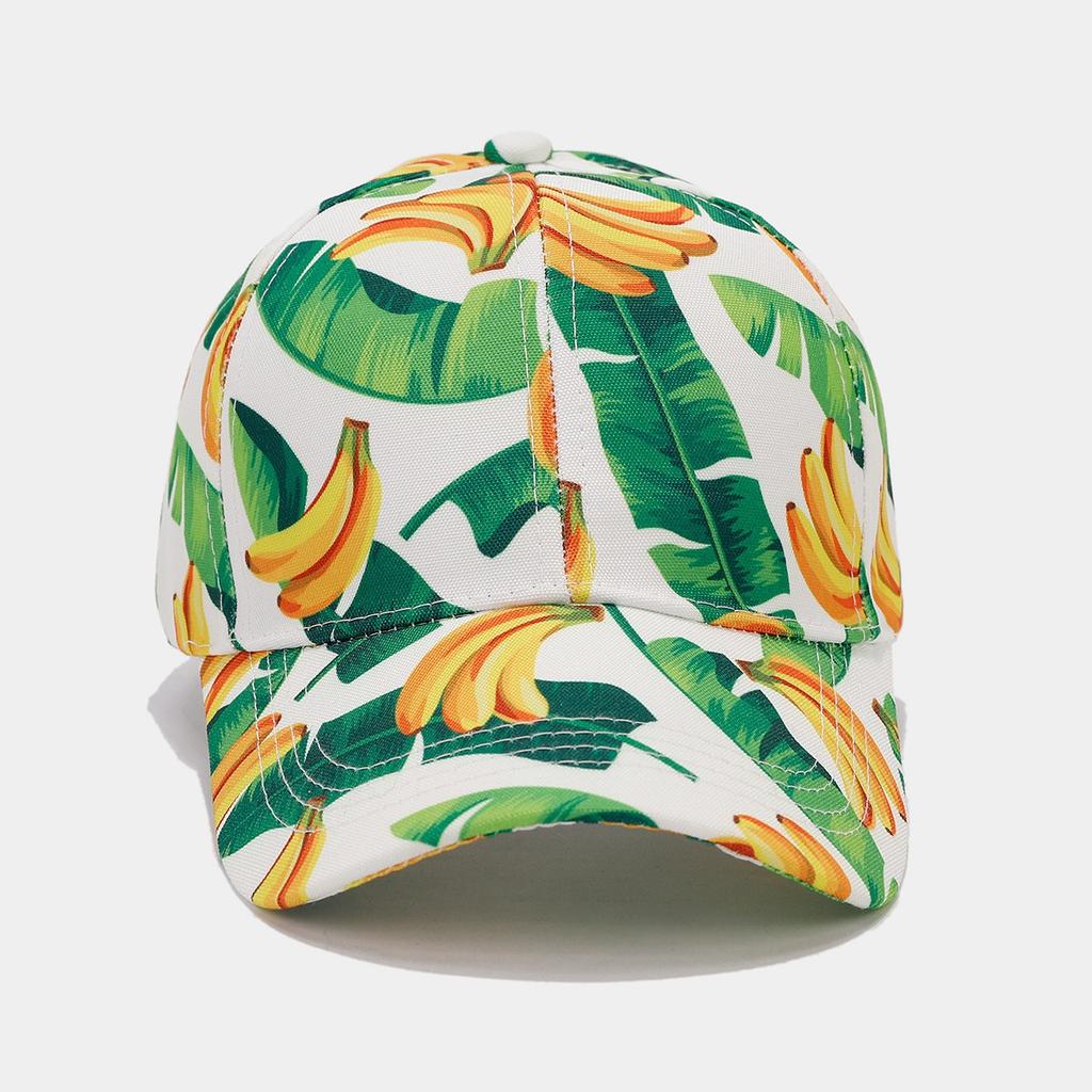 Tropical fruit banana pattern full print baseball cap women's fashion breathable shopping cap men's sports sun hat tide