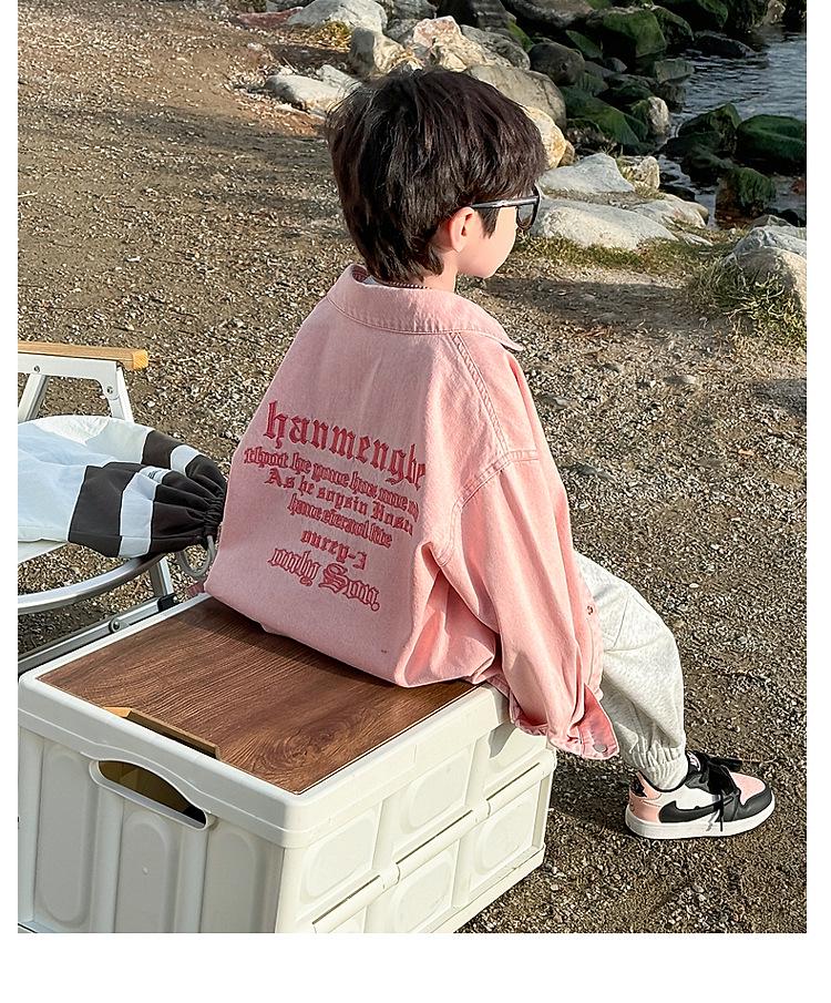 2025 Boys' Denim Jacket - Korean Style, Spring/Autumn, Casual, Thin, Fashionable Top for Kids