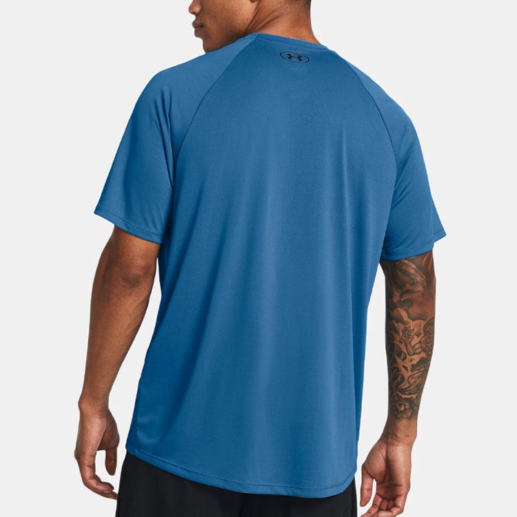 Under Armour UA Tech™ Logo Comfort Casual Crew Neck Short Sleeve T-Shirt Men T-Shirts Photon-Blue 1326413-406