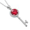 Light Luxury Jewelry Simulation 2 Carat Red Sapphire Key Pendant Necklace Women'S Fashion Red Corundum Clavicle Chain