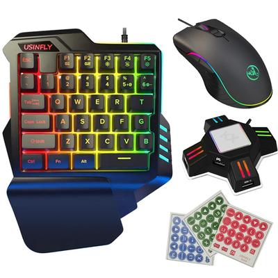 Adanmış Dönüştürücülü Oyun Klavyesi Fare Seti Klavye Fortnite Klavyesi RGB Klavye Fare Seti ile Uyumlu [Etiketli] Tek elle