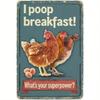 Vintage Metal Wall Art Funny Chicken Sign Farmhouse Kitchen Decor 8x12 Inch Rustic Bar