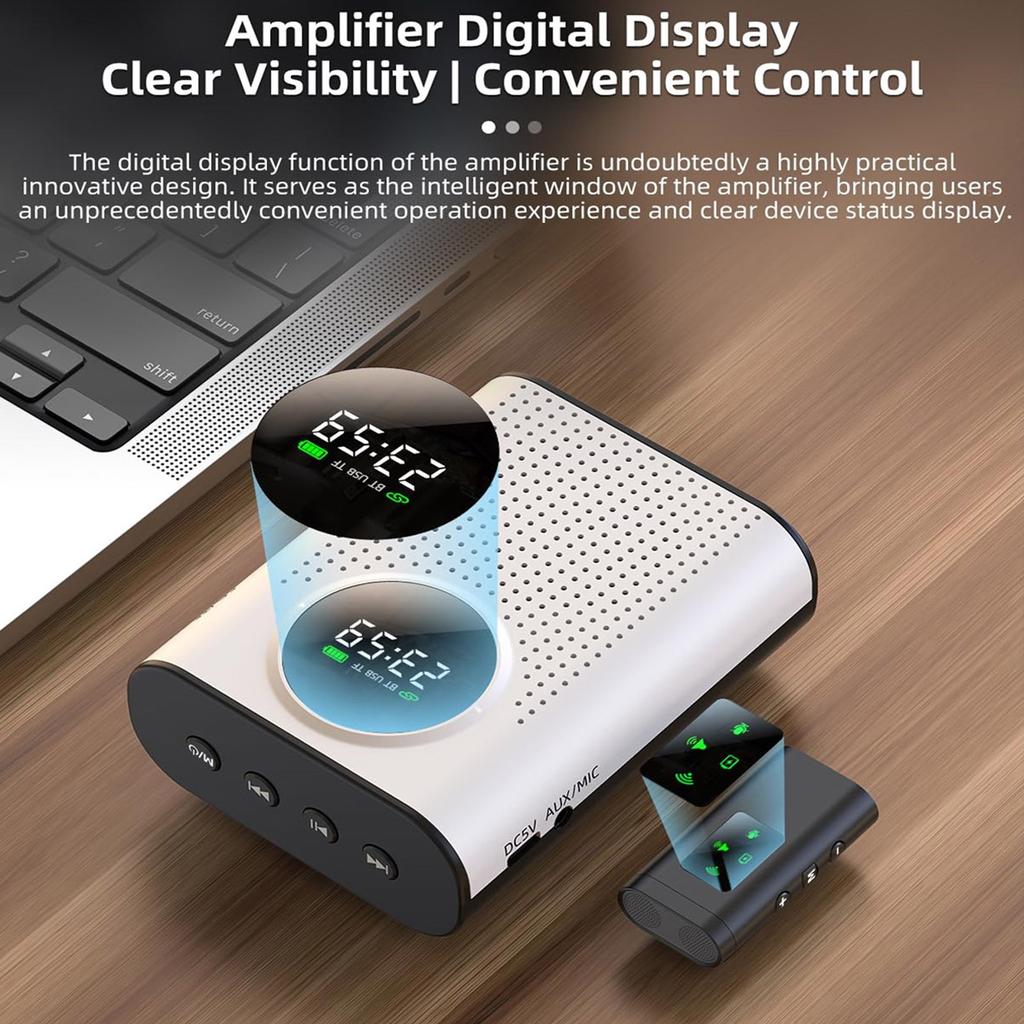 Lightweight Wireless Megaphone High Capacity Voice Amplifier For Classroom Meetings Fitness Sports Coaching