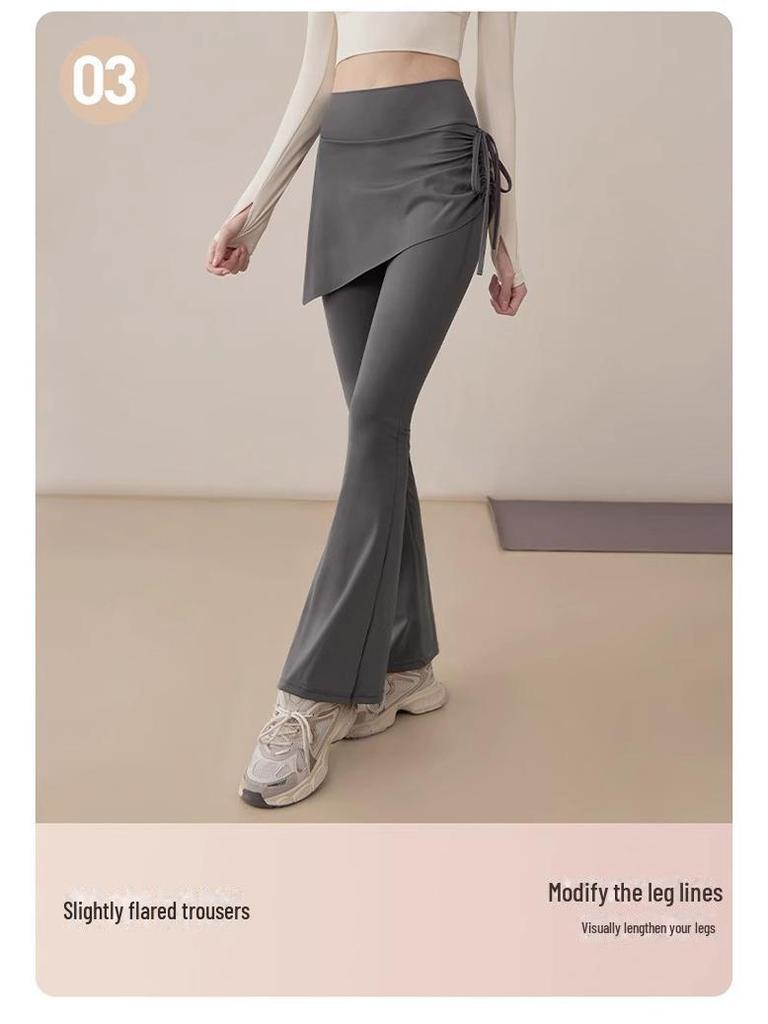Spring 2025 Fashion Yoga Skirt Pants: Flared Fitness Trousers for Running & Sports