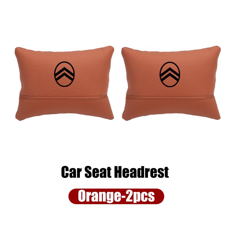 Car Seat Hanging Headrest Leather Neck Pillow Head Protector Accessories For Citroen C4 C3 C5 C1 C2 Berlingo Celysee Cactus