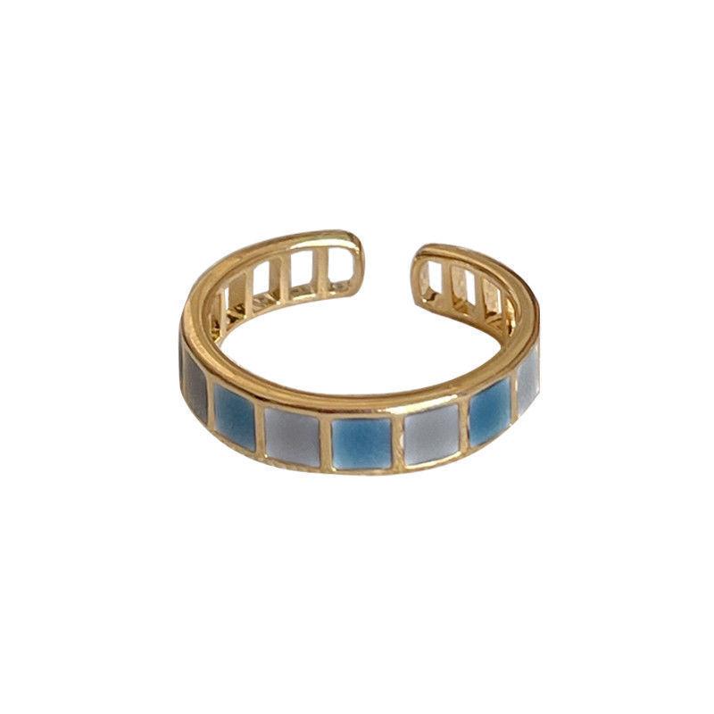 1 Pezzo Anello Colorato Smalto Design per Donne Sofisticato Minimalista Lusso Statement Moda Fascia