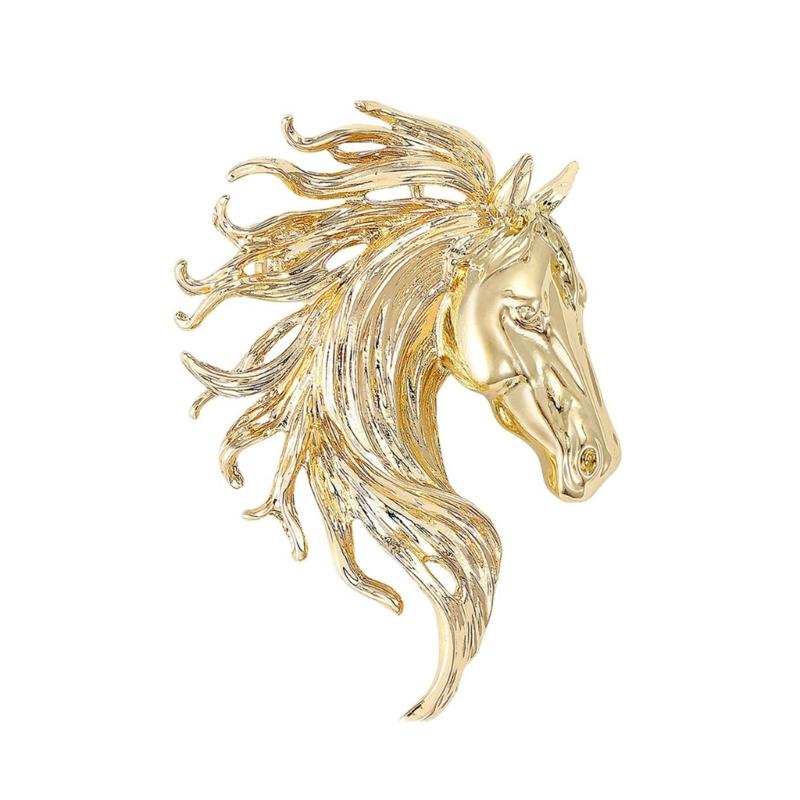 

Handcraft Horse Head Brooch Portable Alloy Accessory for Casual Formal Outfits