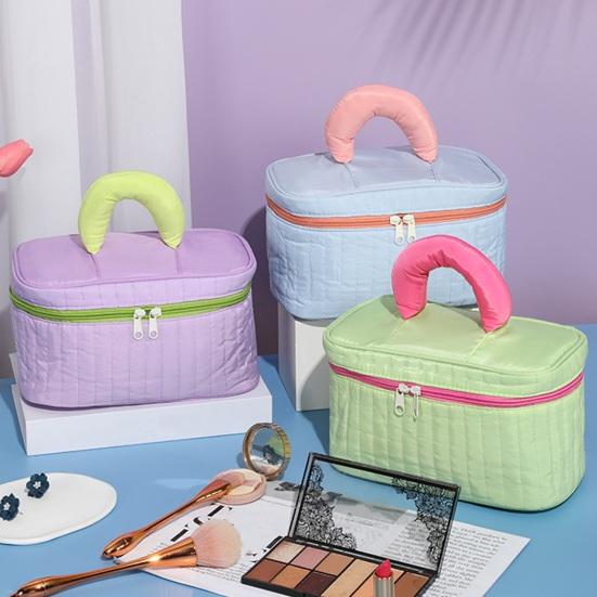 Travel Makeup Case Women Contrasting Color Cosmetic Bag Large Capacity Cosmetic