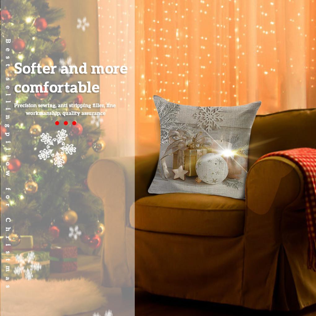 Christmas Pillow Cover Home Decor Sofa Waist Cushion Cover Pillowcase 45x45cm
