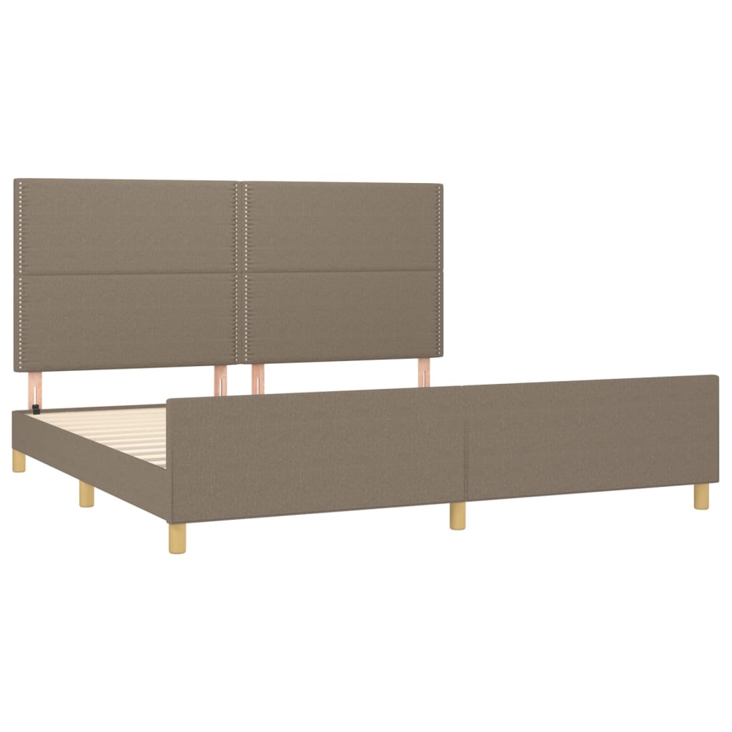 Vidaxl Bed Frame Without Mattress, Taupe, 200X200 Cm, Upholstered