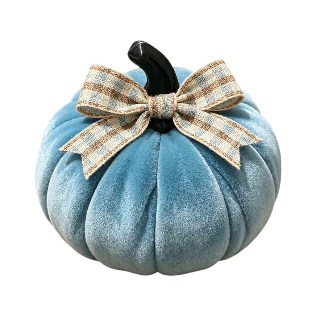 Pumpkin Decor, Ribbed Shape, for Mantel or Shelf, Black