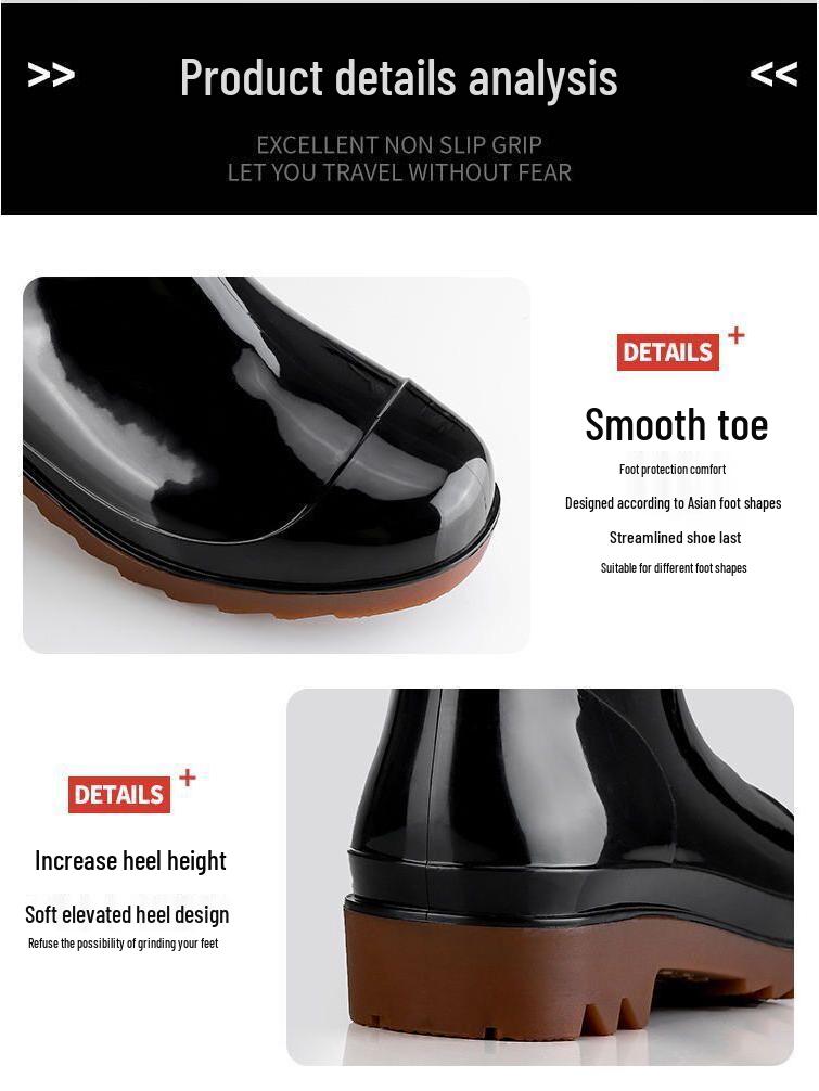 Men's High-Top Waterproof Non-Slip Work Boots with Rubber Sole