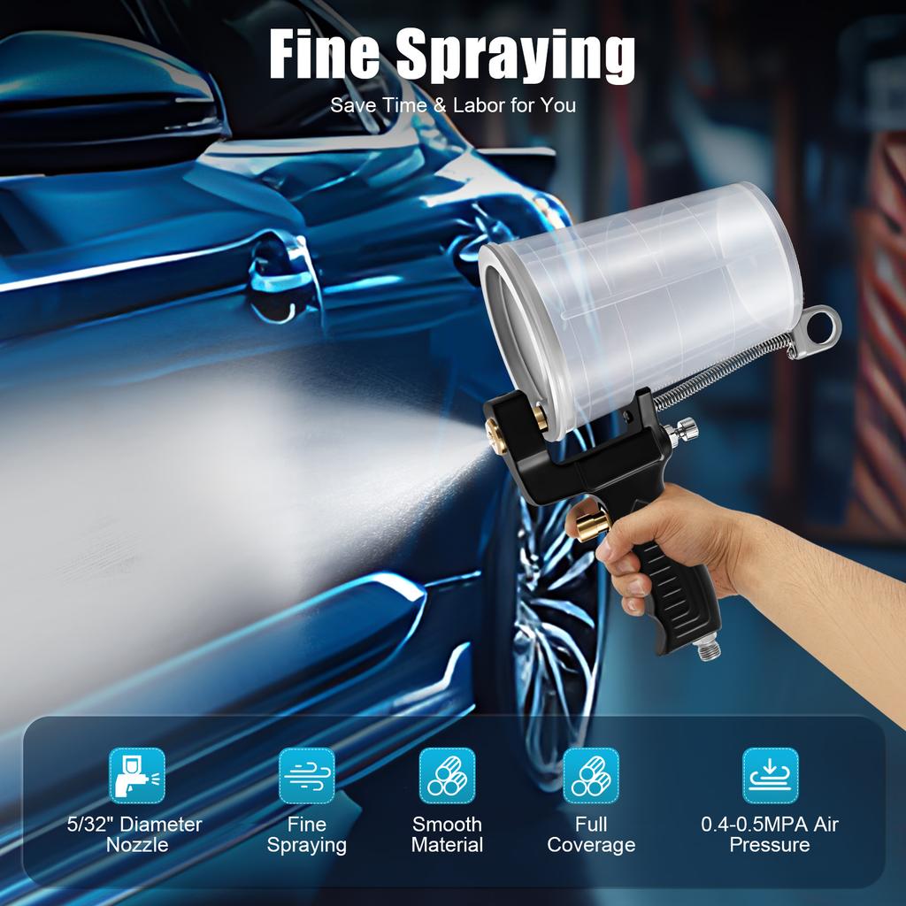 Gel Coat Spray Gun,Professional Grade Cup Gun, Fiberglass Dump Spray Gun Painting Tool Kit 0.4-0.5MPA with Spray Nozzles for DIY