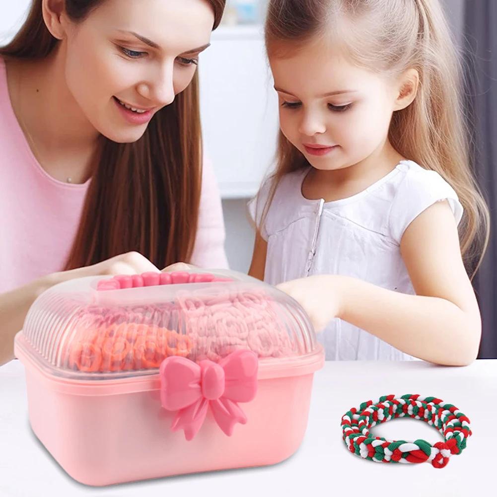 Maszyna do dziergania DIY dzierganie Elastyczna Lina Zabawki Bransoletka Tworzenie Zabawka Kreatywne DIY Tworzenie Bransoletek Kolorowe Urodziny dla Dziewczynek