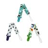 Pacifier Holder Clip Baby 3 Pack Cartoon Print Safe Secure Strap for Crawling Playtime and Walks Outdoor