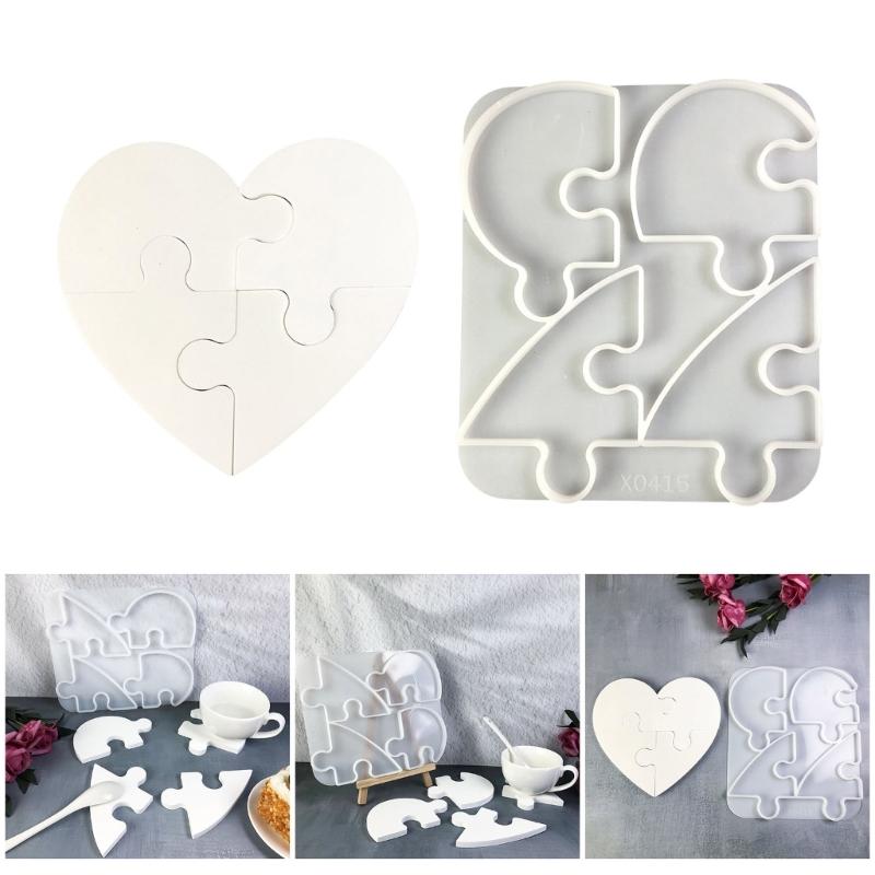 Creative Heart Shaped Silicone Coaster Mold Waterproof Heart Designs Coaster Mold For Creative Homes Decoration Projects