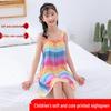 Summer Girls' Sleeveless Cotton Gauze Nightgown Pajamas