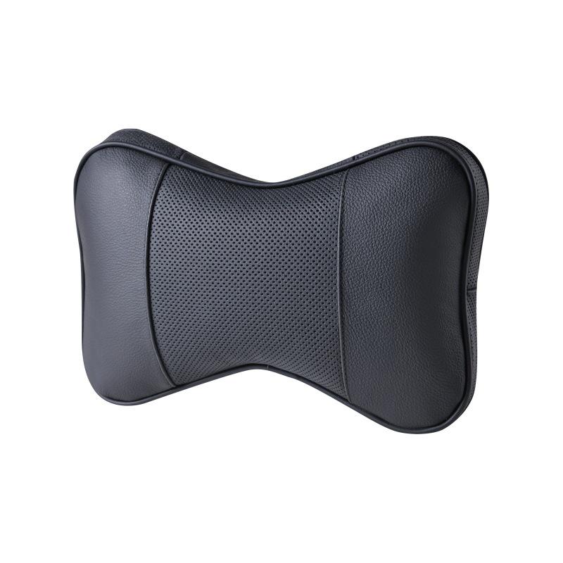 Genuine Leather Car Neck & Back Support Pillow - Memory Foam, Thickened Cowhide 30x18x10