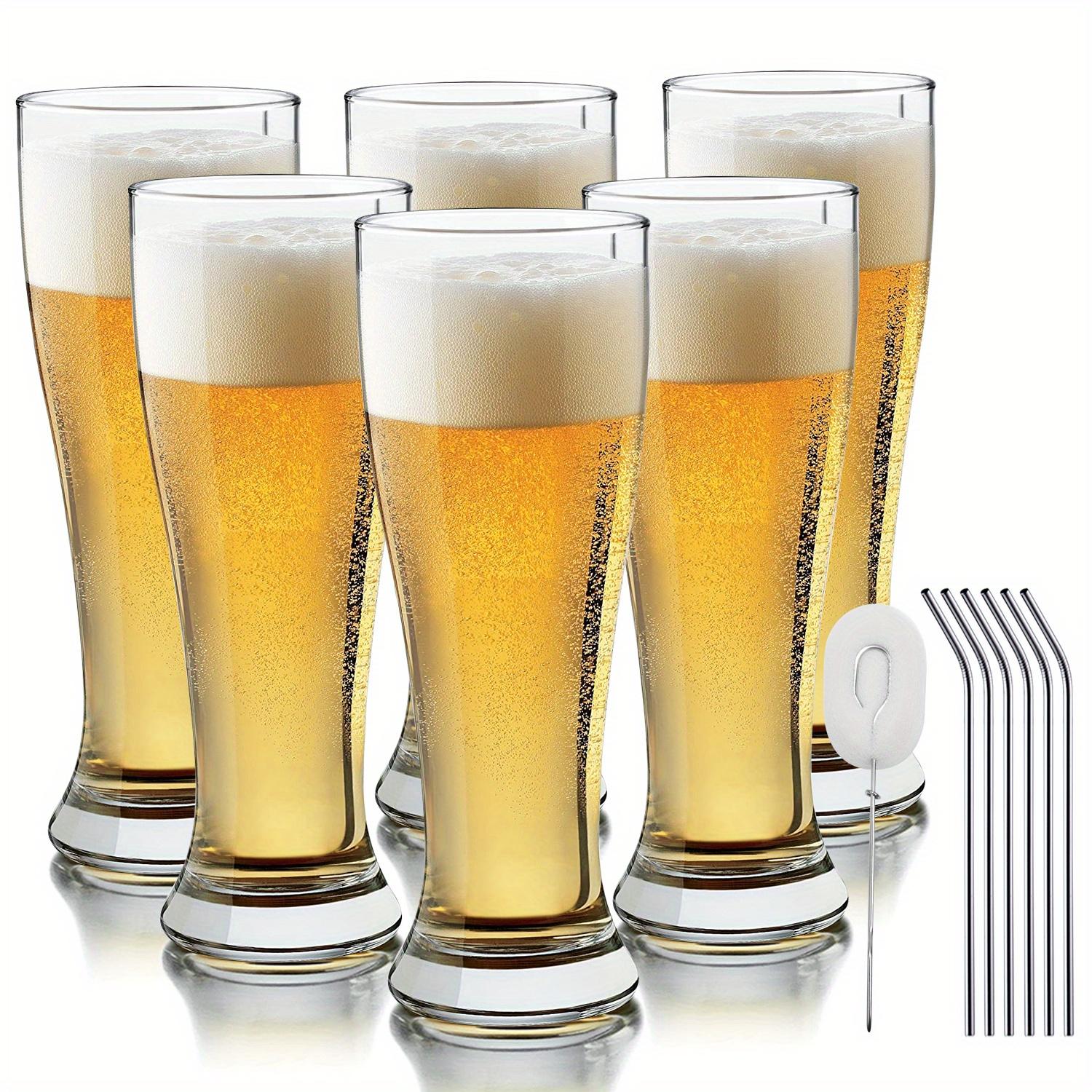 

Набор пивных бокалов Eco-Chic, 6 предметов, с трубочками и щеточкой для чистки — идеально подходит для летних вечеринок, на каждый день и для особых случаев