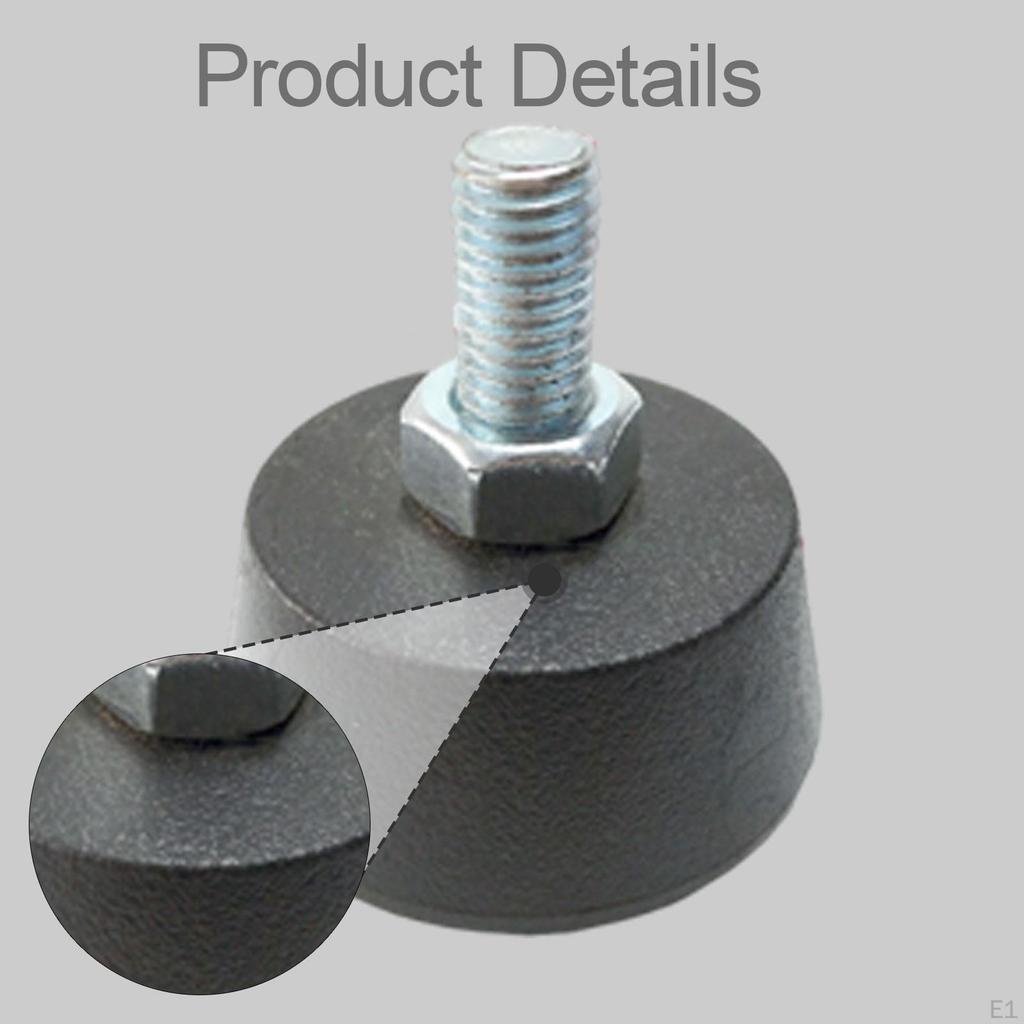 4x Podkładka pod stopę roweru stacjonarnego Czarna Akcesorium do siłowni Część zamienna Poziomująca Izolująca dźwięk