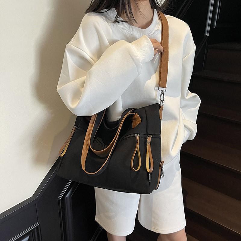 New Cloth Bag Korean Style Fashionable Large-capacity Simple All-matching Tote Casual Portable One-shoulder Cross-body Trendy